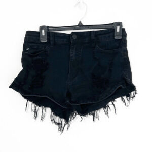 Kancan Jean Shorts Womens 28 Distressed Fray Summer Preppy Beachy Coconut Girl